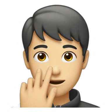 hand touching face sticker