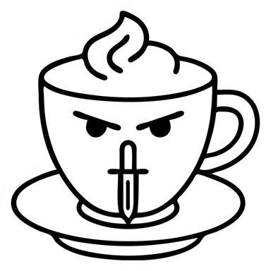 cappuccino assasino simple line art sticker