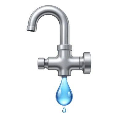 a tap with a small water droplet at the end sticker