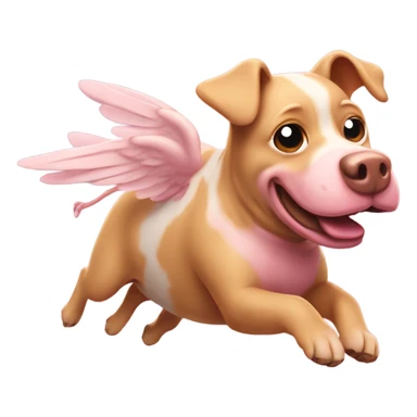Dog flying on a pig sticker