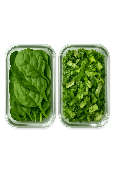 verdure tagliate e sistemate in due schiscette di vetro viste dall'alto, iperrealistico 4k sticker