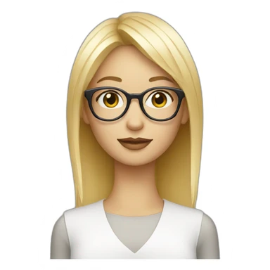 blonde designer with glasses and fringe sticker