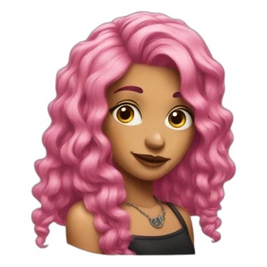 tattoo and a pink hair sticker