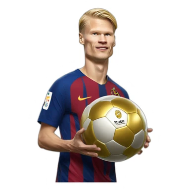 Erling Haaland qui soulève un ballon d’or sticker