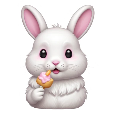 A bunny eating a marshmallow  sticker