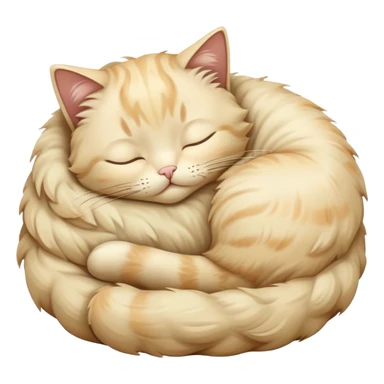 Cream colored cat sleeping sticker