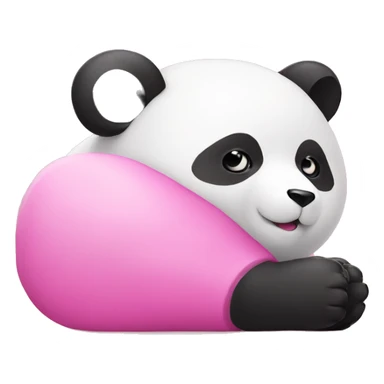 pink panda laying sticker