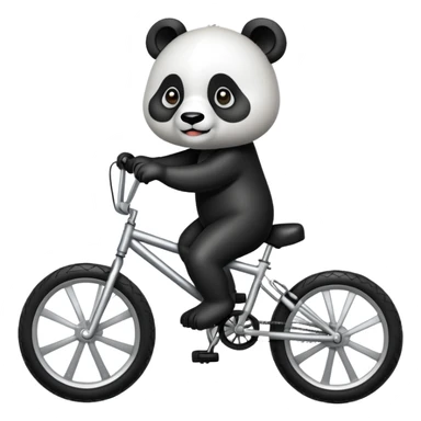 panda wearing all black on silver bmx bike sticker
