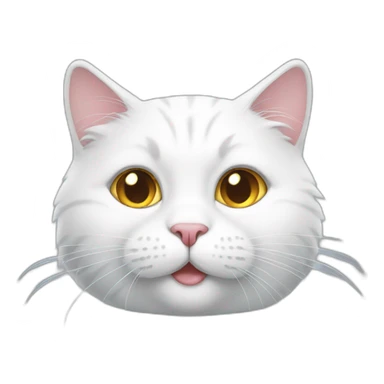 White puffy cat sticker