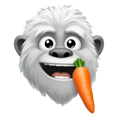 Yeti eat one carrot sticker