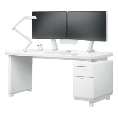 white modern desk with no decorations sticker