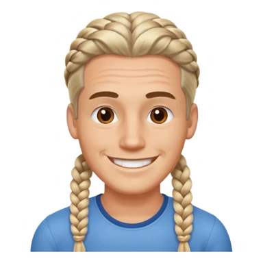 A white ton skin man with braided hair sticker