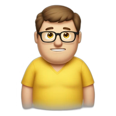 Peter griffin wearing a yellow shirt sticker