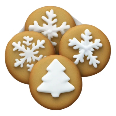 Christmas cookies with white simple frosting on a plate  sticker