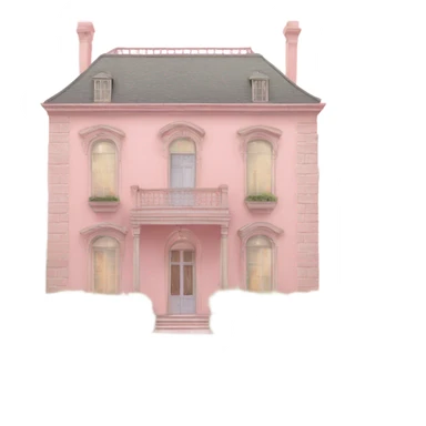 pastel pink 19th century villa  sticker