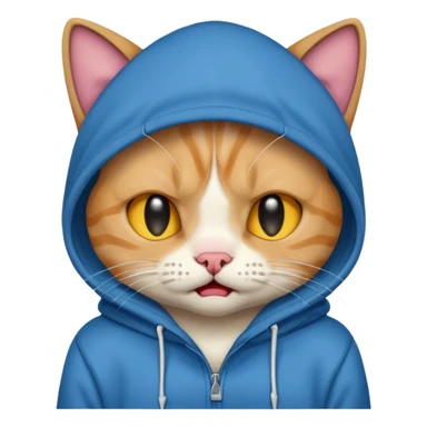 cat crying with hoodie  sticker