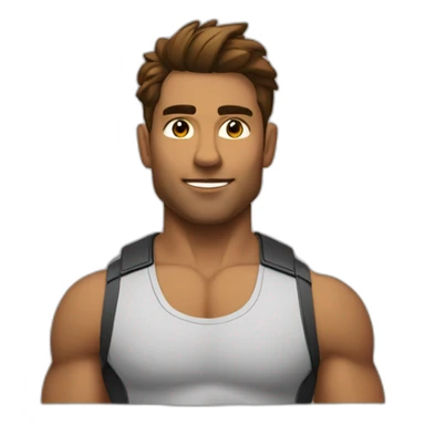 Corp musclé cheuveux marons  sticker