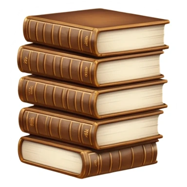 brown books stacked sticker