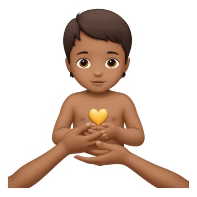 two hands holding a little child silhouette sticker