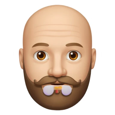 bald man with beard and mustache sticker