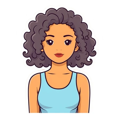 Curlyhead latina sticker