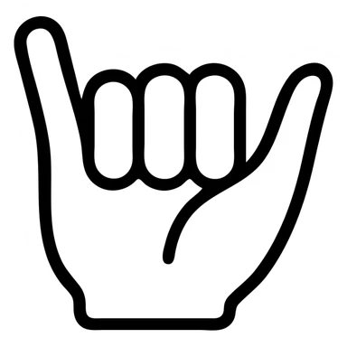 hand making a fist with the pinky finger pointing out, clear gesture, neutral background sticker