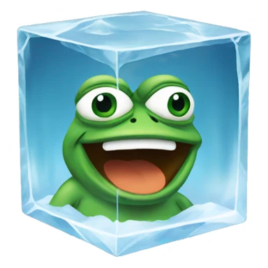 pepe the frog inside an icecube sticker