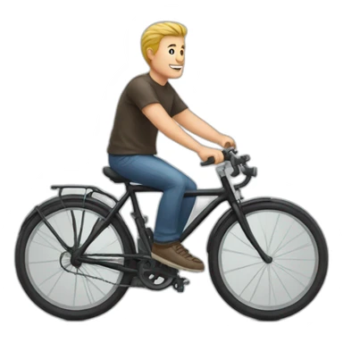 tall white guy on bike sticker