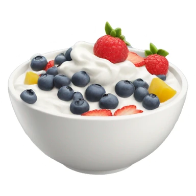 Yoghurt bowl with fruit sticker