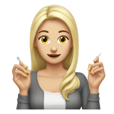 white women dry their nails sticker