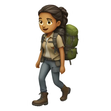 Girl hiking sticker