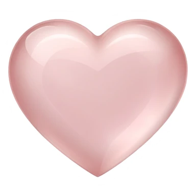 Polished rose quartz heart gemstone with pale pink color and soft glow sticker