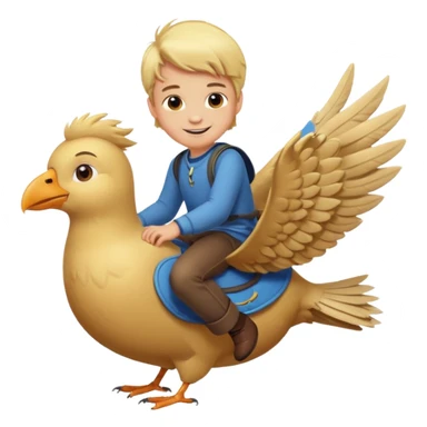 blonde boy with bird riding sticker