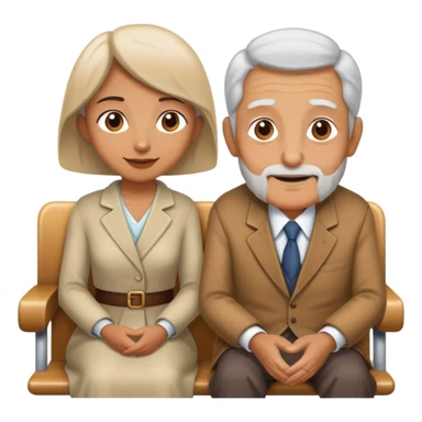 person offering a seat to an elder, kind and friendly sticker