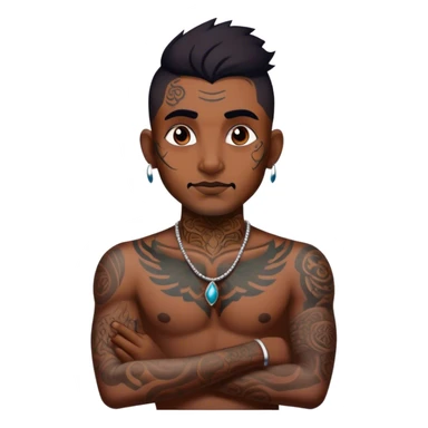 indian man with tattoos  sticker