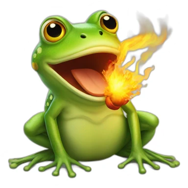 Fire breathing frog sticker