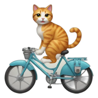 Cat who's ride a bike sticker
