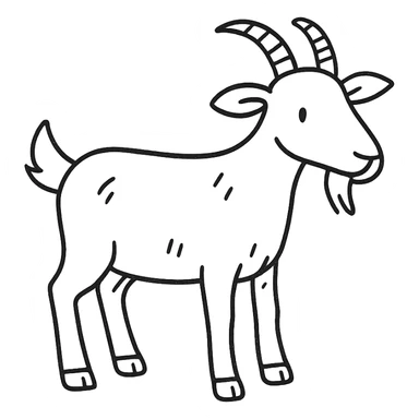 hand drawn outlined goat icon sticker