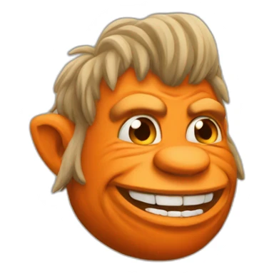 troll meme emoji in iOS style orange sticker