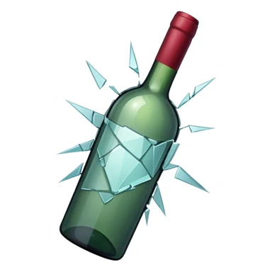 broken wine bottle sticker
