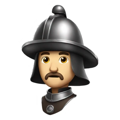 Guy wearing a morion kettle helmet questioning life sticker