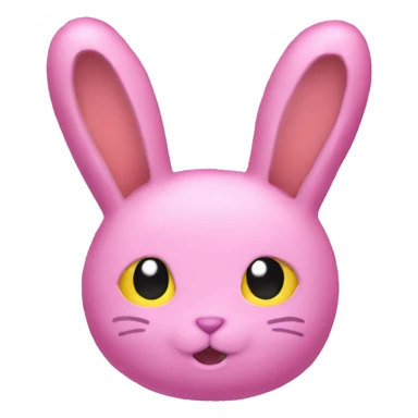 pink rabbit plush that has this face :3 and a yellow cat hair clip sticker