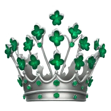 Silver crown with flowers made of emeralds sticker