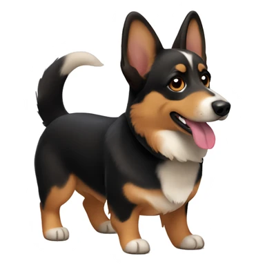 Black brown corgi German shepherd  sticker