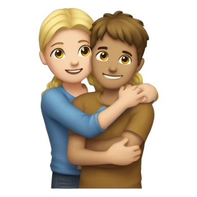 boy hugging girl sticker