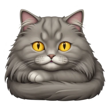 grey fluffy british long hair cat with yellow eyes ist sleeping sticker