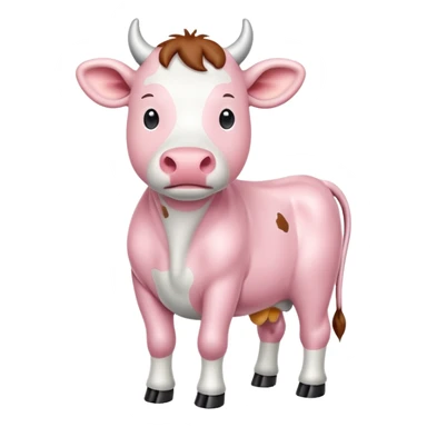 Pastel pink cow sticker