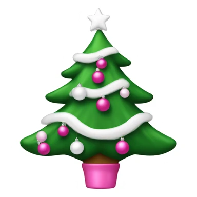 christmas tree with pink and white ornaments  sticker