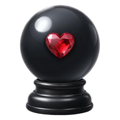 heart with gothic black crystal ball sticker