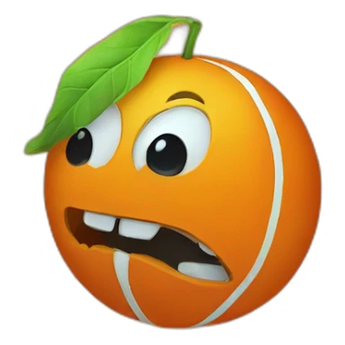 spooky orange tennis ball sticker